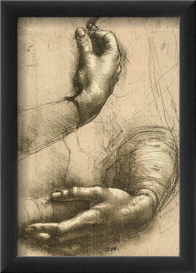 Study of Female Hands, Drawing, Royal Library, Windsor - Leonardo Da Vinci Painting